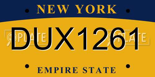 DUX1261 New York License Plate