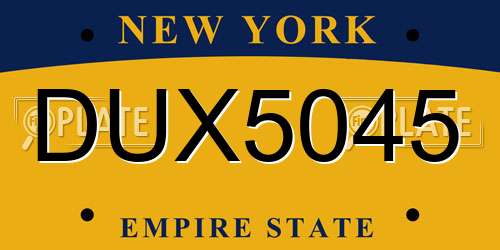 DUX5045 New York License Plate