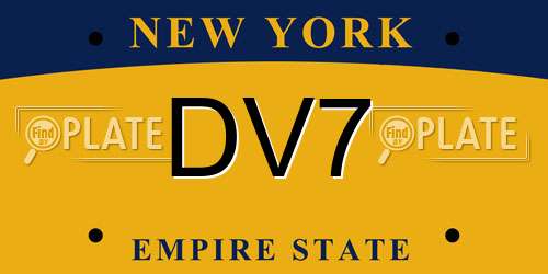 DV7 New York License Plate