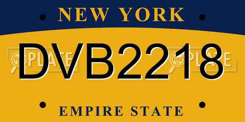 DVB2218 New York License Plate