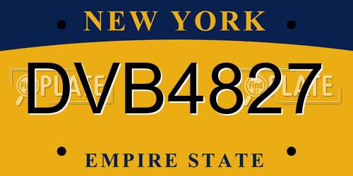 DVB4827 New York License Plate