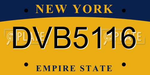 DVB5116 New York License Plate