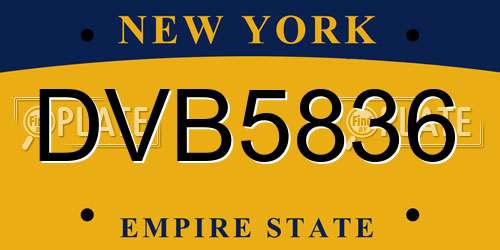DVB5836 New York License Plate