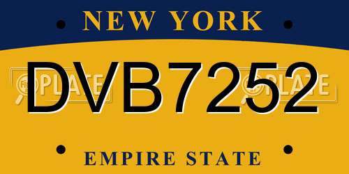 DVB7252 New York License Plate