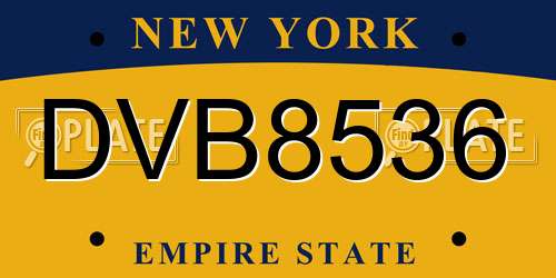 DVB8536 New York License Plate