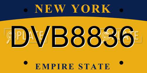 DVB8836 New York License Plate
