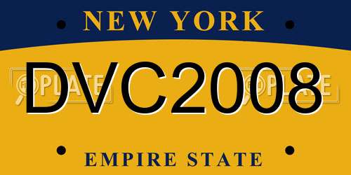 DVC2008 New York License Plate