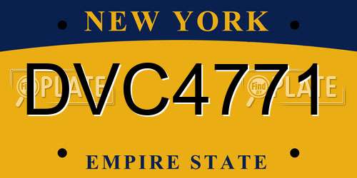 DVC4771 New York License Plate