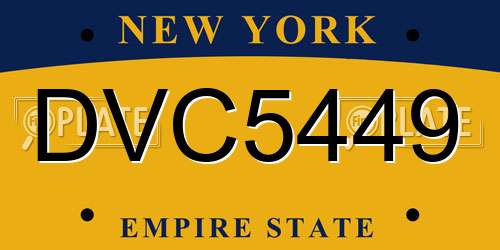 DVC5449 New York License Plate