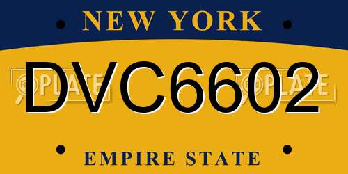 DVC6602 New York License Plate