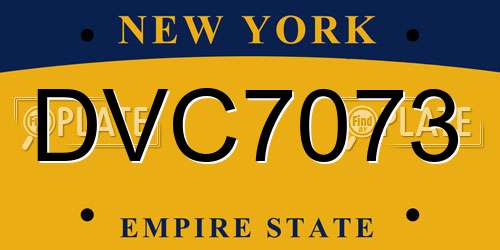 DVC7073 New York License Plate