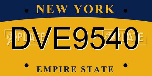 DVE9540 New York License Plate