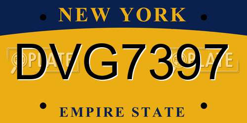 DVG7397 New York License Plate