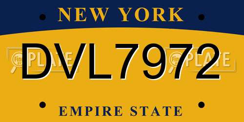 DVL7972 New York License Plate