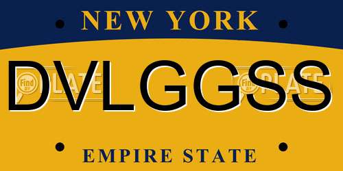 DVLGGSS New York License Plate