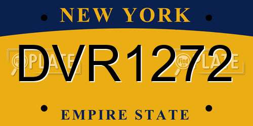 DVR1272 New York License Plate