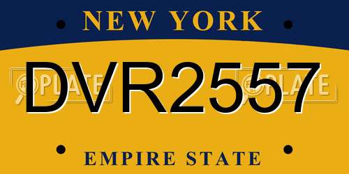 DVR2557 New York License Plate