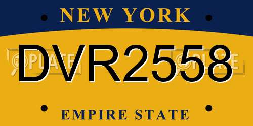 DVR2558 New York License Plate