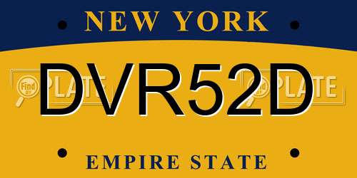 DVR52D New York License Plate