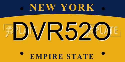 DVR52O New York License Plate
