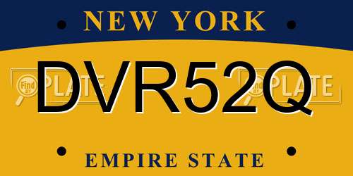DVR52Q New York License Plate