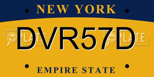 DVR57D New York License Plate