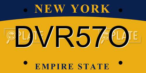 DVR57O New York License Plate