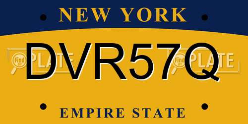 DVR57Q New York License Plate