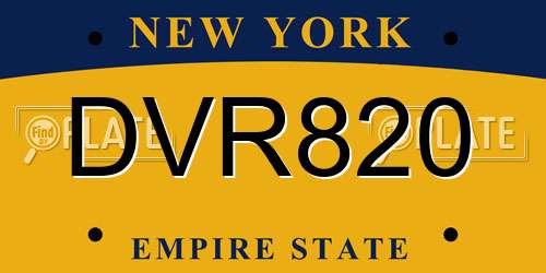 DVR820 New York License Plate