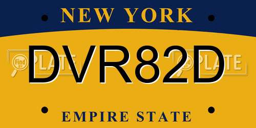 DVR82D New York License Plate