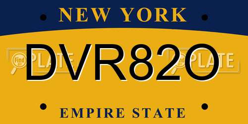 DVR82O New York License Plate