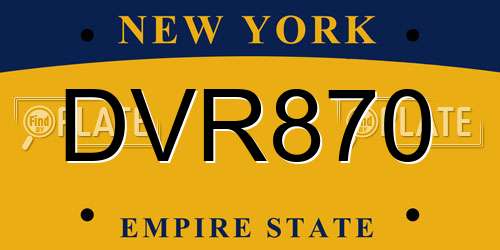 DVR870 New York License Plate