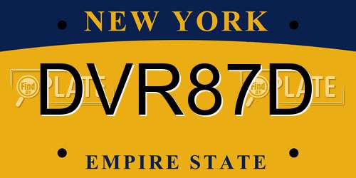DVR87D New York License Plate
