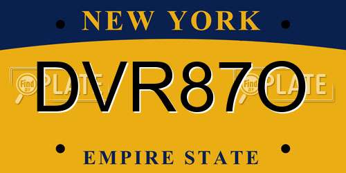 DVR87O New York License Plate