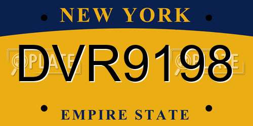 DVR9198 New York License Plate