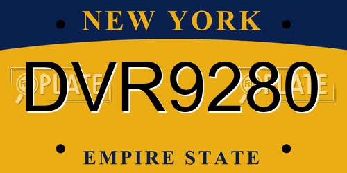 DVR9280 New York License Plate