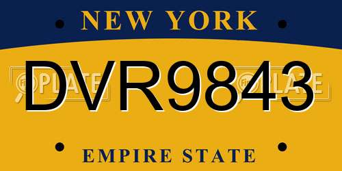 DVR9843 New York License Plate