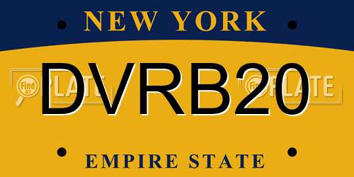 DVRB20 New York License Plate