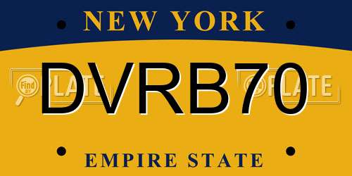 DVRB70 New York License Plate