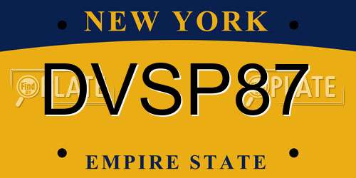 DVSP87 New York License Plate