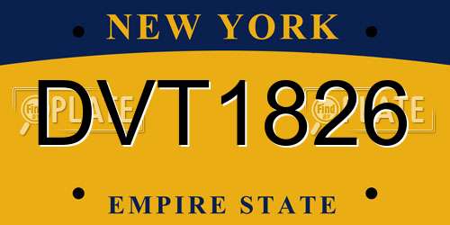 DVT1826 New York License Plate