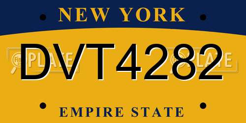 DVT4282 New York License Plate