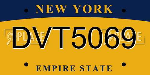 DVT5069 New York License Plate