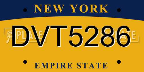 DVT5286 New York License Plate