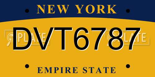 DVT6787 New York License Plate