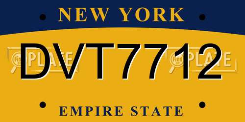 DVT7712 New York License Plate