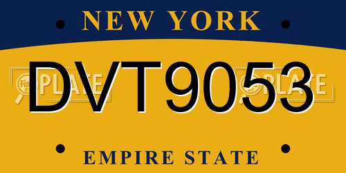 DVT9053 New York License Plate