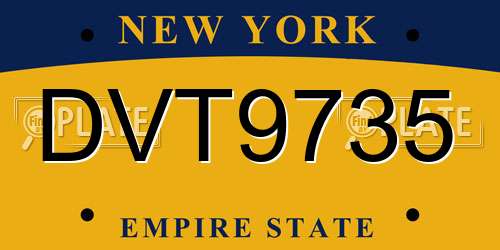 DVT9735 New York License Plate