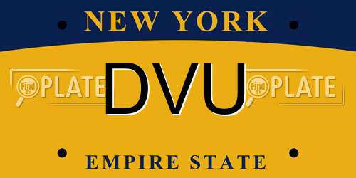 DVU New York License Plate