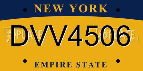 DVV4506 New York License Plate